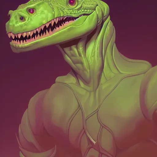 Image similar to Portrait of a Lizardman, evil look, mattepainting concept Blizzard pixar maya engine on stylized background splash comics global illumination lighting artstation lois van baarle, ilya kuvshinov, rossdraws