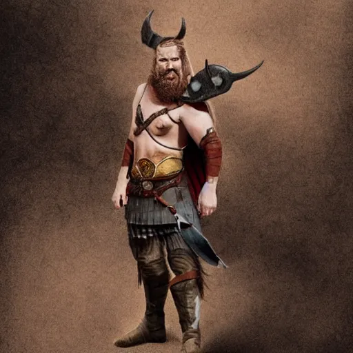 Prompt: concept art of a viking doing the captain morgan pose