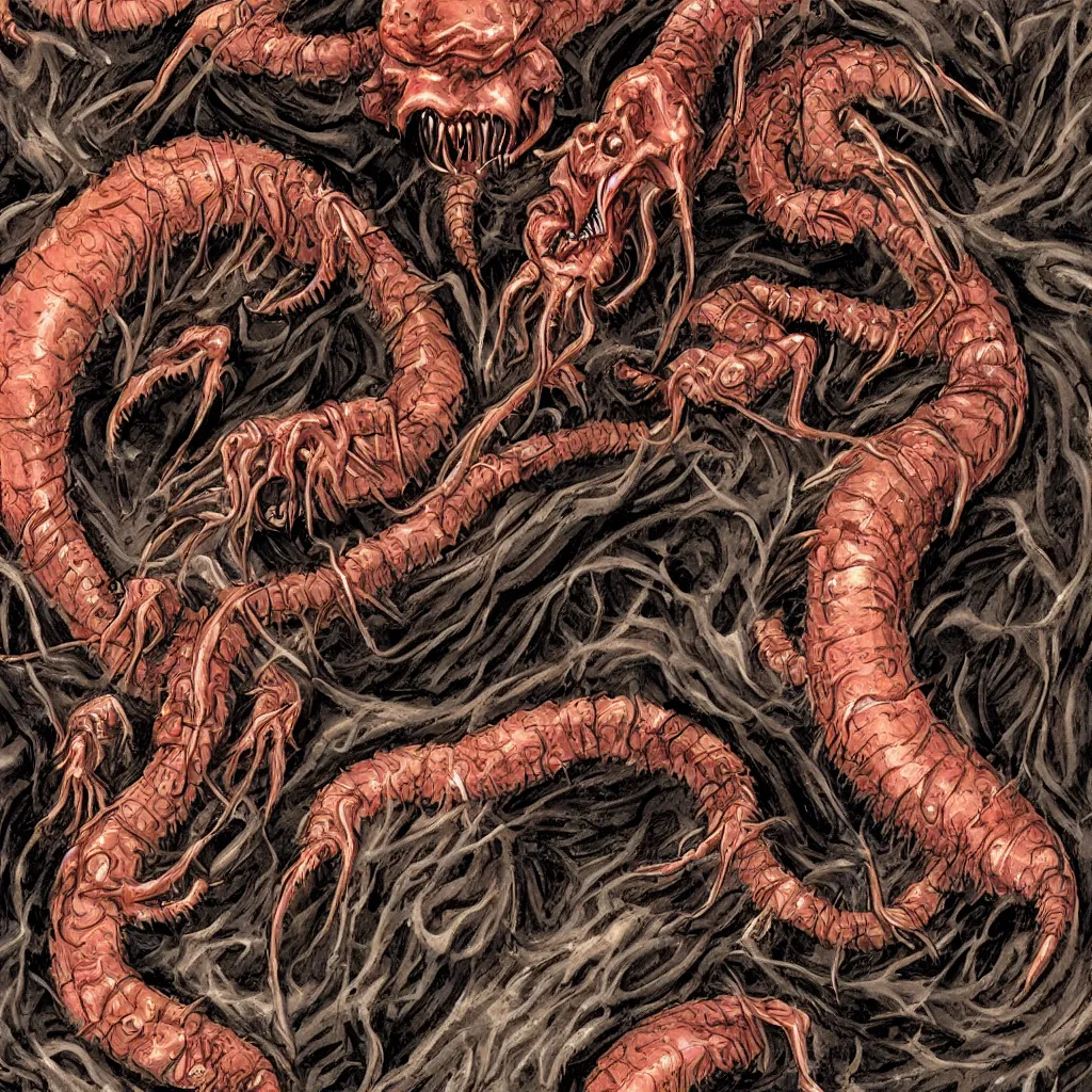 Image similar to necromorph, fangs, centipede
