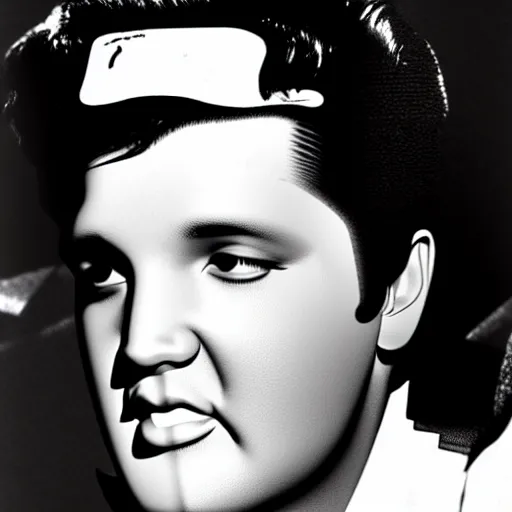 Image similar to a photo of elvis presley. a man with a paper bag on his head. a paper bag covering elvis presley's face