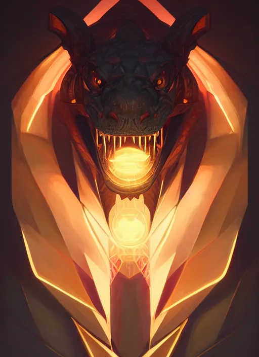 Image similar to symmetry!! portrait of renekton, league of legends, glowing lights!! intricate, elegant, highly detailed, digital painting, artstation, concept art, smooth, sharp focus, illustration, art by artgerm and greg rutkowski and alphonse mucha