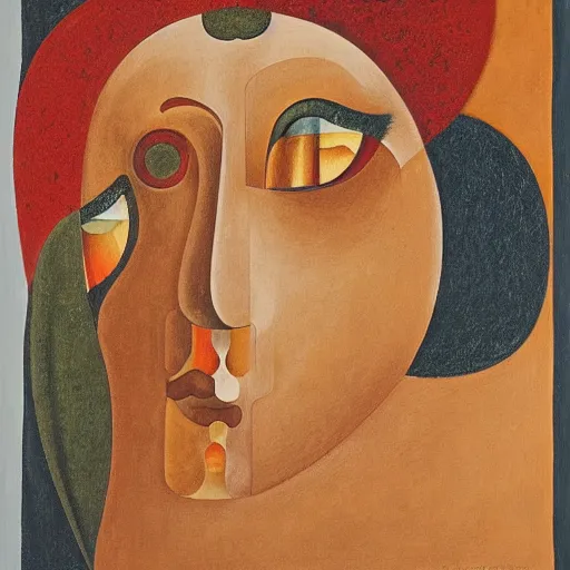 Image similar to floral face portrait by leonetto cappiello and wojciech siudmak and ernst fuchs, anni albers, oil on canvas