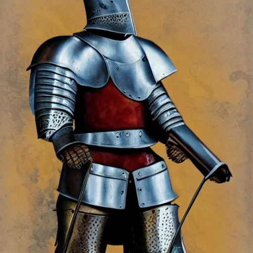 Image similar to medieval knight with armor made of ham