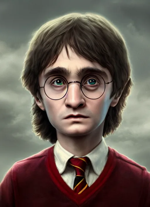 Image similar to highly detailed closeup portrait of harry potter, unreal engine, nicoletta ceccoli, mark ryden, lostfish, earl norem, global illumination, god rays, detailed and intricate environment