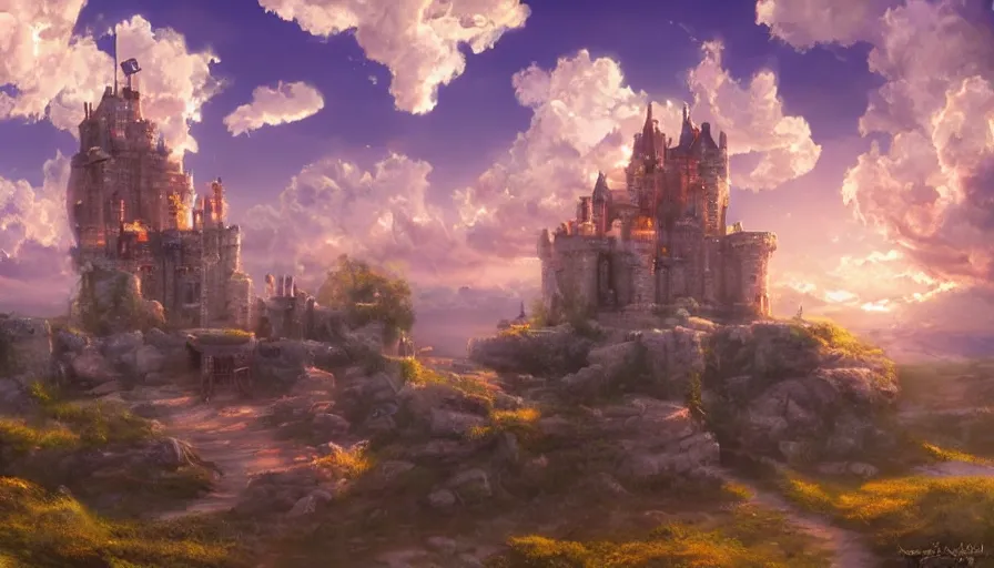 HD Starry Sky Castle Wallpaper – Medieval Fantasy Decor