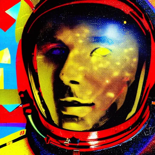 Image similar to portrait of astronaut, highly detailed, colourful, 8k wallpaper, pop art