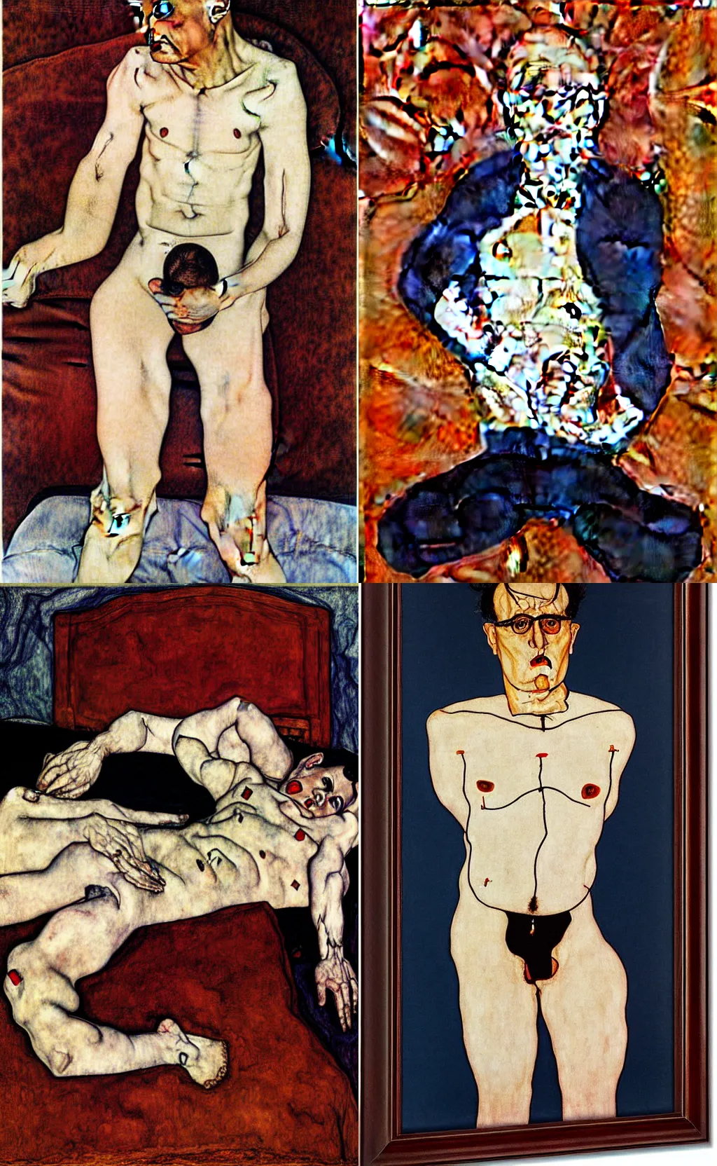 Prompt: rudy giuliani full body on a bed by egon schiele
