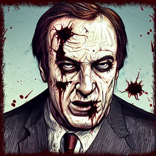 Prompt: saul goodman as a zombie