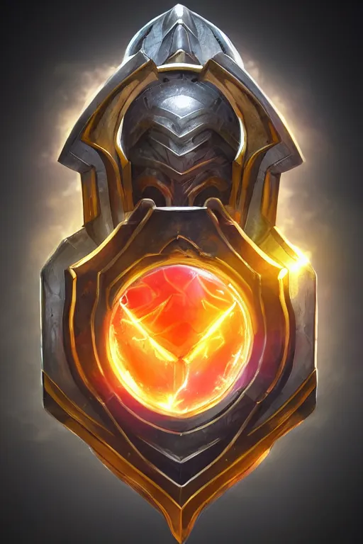 Image similar to shield fantasy epic legends game icon stylized digital illustration radiating a glowing aura global illumination ray tracing hdr fanart arstation by ian pesty and katarzyna da „ bek - chmiel