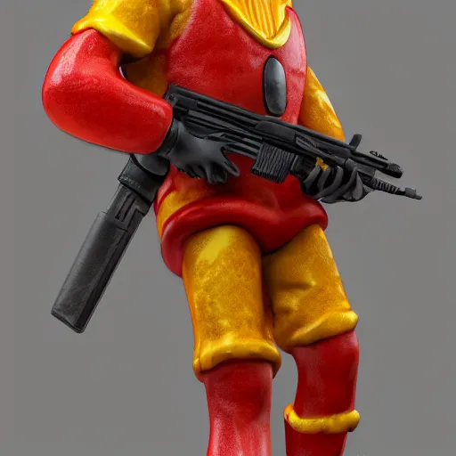 Image similar to ronald mcdonald cal of duty 3 rd person, render