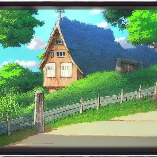 Prompt: home landscape studio ghibli