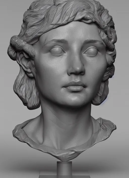 Image similar to 3D resin miniature sculpture by Jean-Baptiste Carpeaux and Benjamin Matthew Victor, woman, prefect symmetrical face, academic art, realistic, 8K, Introduction factory photo, Product Introduction Photo, Hyperrealism. Subsurface scattering, raytracing, Octane Render, Zbrush, simple background