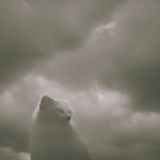 Image similar to a cloud in the shape of a cat, photography