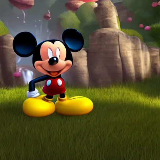 Image similar to mickey mouse rendered in unreal engine