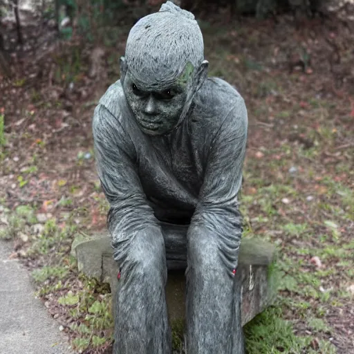 Prompt: photo of a creepy statue by Izumi Kato