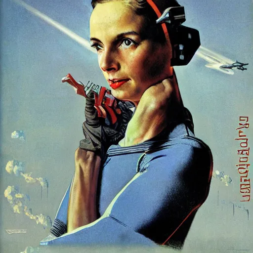 Prompt: sci - fi woman, by norman rockwell