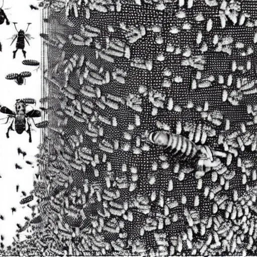 Image similar to gargantuan hive infestation of wasp like creatures in new york city, 1 9 9 2 vhs footage, blurry, grainy, detailed, complex