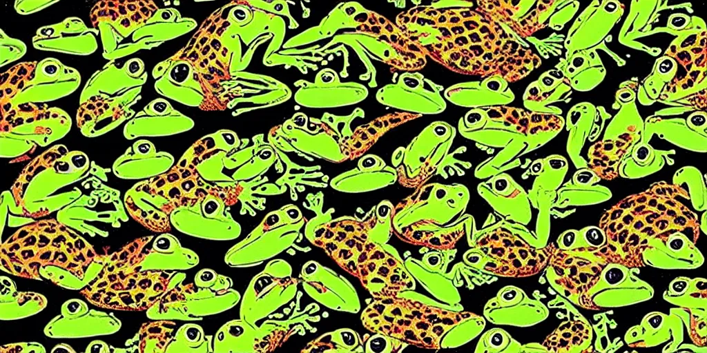 Image similar to frog frog frog, lots of frogs, frogs, wow frogs, look at those frogs, damn that’s a lot of frogs