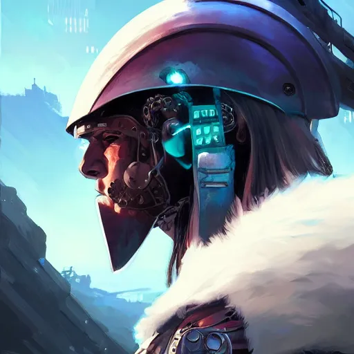 Image similar to cyberpunk viking helmet mask warrior goddess robot ninja fantasy, art gta 5 cover, official fanart behance hd artstation by jesper ejsing, by rhads, makoto shinkai and lois van baarle, ilya kuvshinov, ossdraws