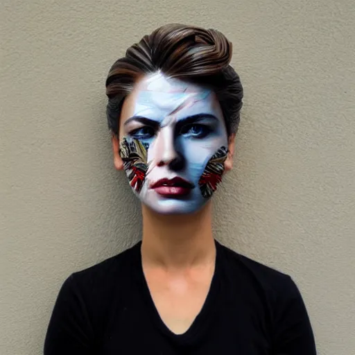 Image similar to a beautiful sculpture portrait designed by Sandra Chevrier