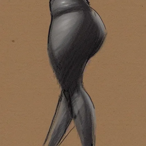 Image similar to milt kahl sketch of thick cuban girl wearing black yoga pants