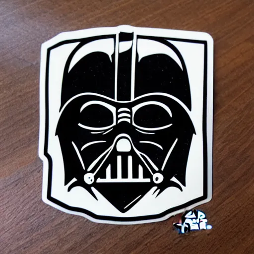 Image similar to symmetrical die cut sticker, darth vader