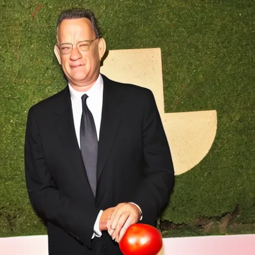 Image similar to tom hanks made out of a tomato