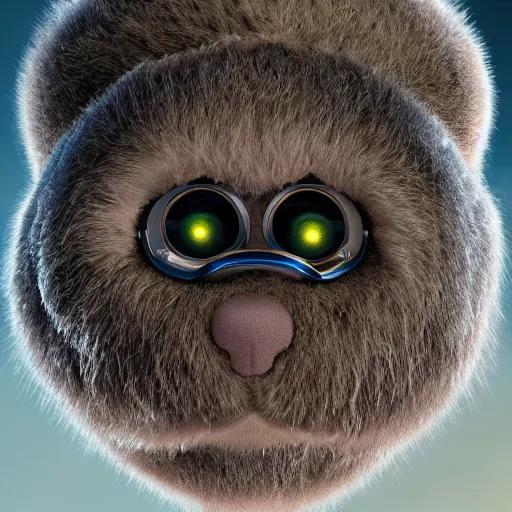 Image similar to furry creature, portrait, micro - organisms, marine microbiology, water bear, robots, electric, fur, soft, concept art, intricate details, highly detailed, photorealistic, disney pixar, octane render, iridescent, anime, 8 k