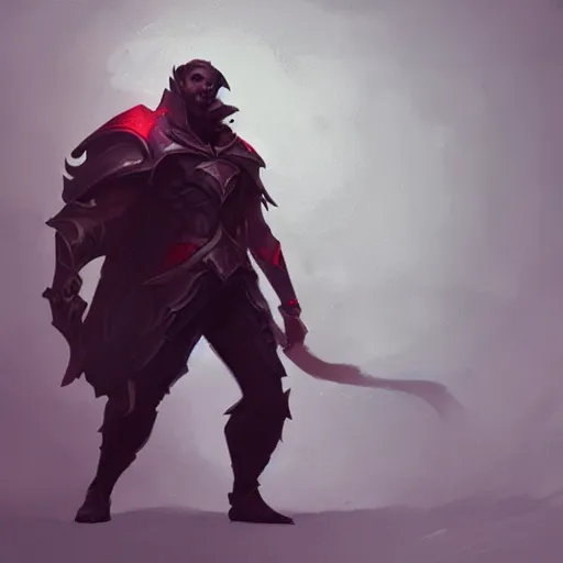 Prompt: a full body concept art of league of legends character, gentleman, dark fantasy, greg rutkowski, artstation, ambient lighting, digital painting