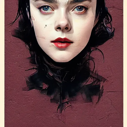 Prompt: elle fanning, lilly collins, scarlett johansson as a western outlaw picture by sachin tang, asymmetrical, dark vibes, realistic painting, organic painting, matte painting, geometric shapes, hard edges, graffiti, street art : 2 by sachin teng : 4