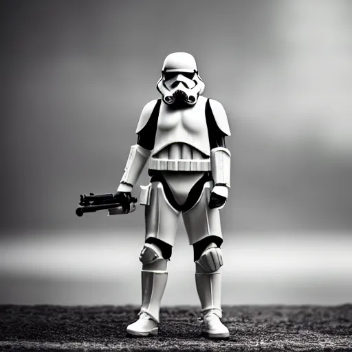 Image similar to world war 2 stormtrooper, 8 k, shallow depth of field, moody lighting, cinematic lighting,