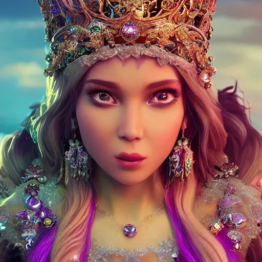 Image similar to portrait of wonderful princess of amethyst with fair skin, ornate 8 k gorgeous intricate detailed, accent lighting, dramatic light, octane render