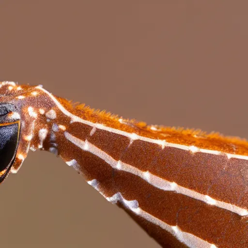 Image similar to macro close - up of a giraffe weevil bug. extremely detailed 8 k photo.