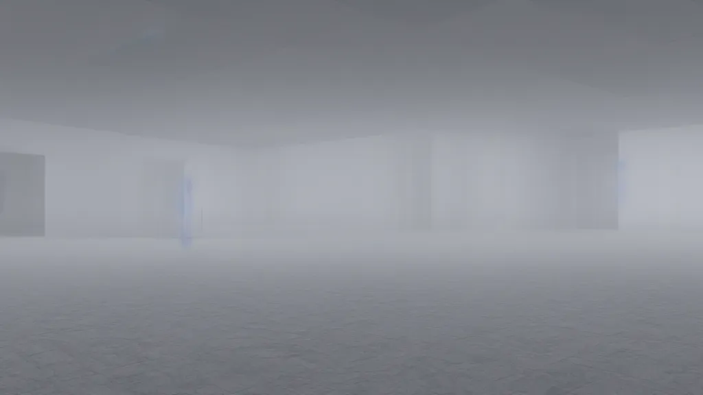 Prompt: 3 d render of a completely empty room, absolutely nothing, gray fog, dramatic,