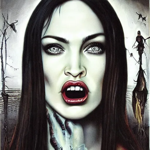 surrealism painting of megan fox by h. r. giger | | Stable Diffusion ...