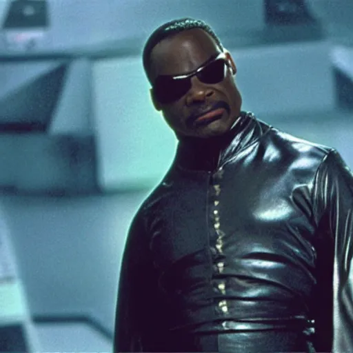 Image similar to A still of Levar Burton as Morpheus in The Matrix (1999)