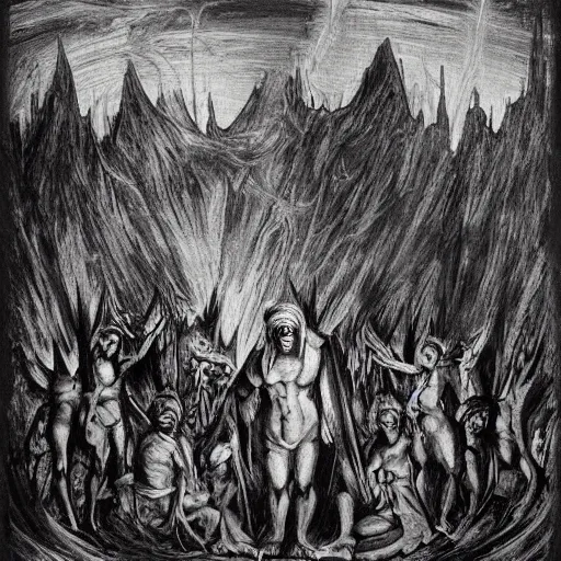 Image similar to dante's inferno, dark style