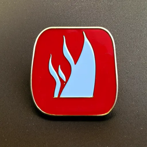 Image similar to retro minimalistic clean fire warning enamel pin