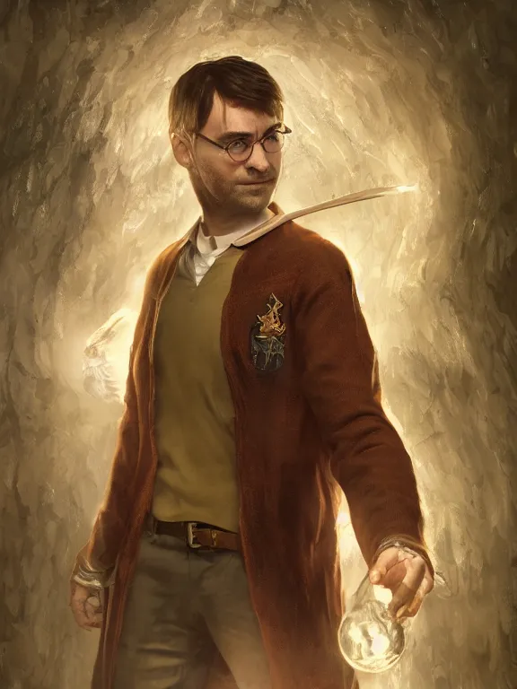 Image similar to antony starr as harry potter, au naturel, hyper detailed, digital art, trending in artstation, cinematic lighting, studio quality, smooth render, unreal engine 5 rendered, octane rendered, art style by klimt and nixeu and ian sprigger and wlop and krenz cushart