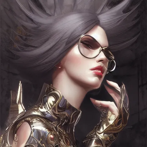 Image similar to bayonetta, urban motifs, intricate, elegant, highly detailed, digital painting, trending on artstation, concept art, smooth sharp focus, illustration, art by artgerm and greg rutkowski