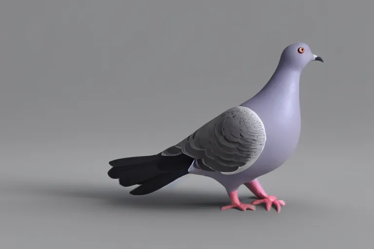 Prompt: a pigeon sculpted from clay, studio lighting, studio photography, 3 d model, 3 d render, unreal engine, octane render, cgi, 8 k