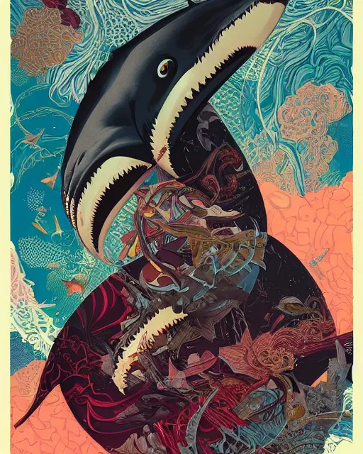 Prompt: Tristan Eaton, victo ngai, peter mohrbacher, artgerm portrait of a shark