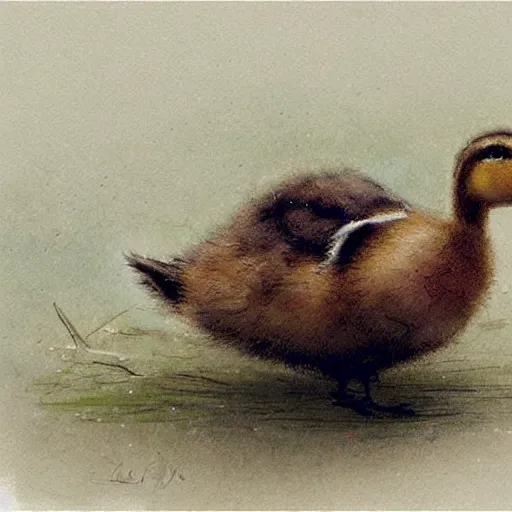 Prompt: ( ( ( ( ( baby duck driving an rc car. muted colors. ) ) ) ) ) by jean - baptiste monge!!!!!!!!!!!!!!!!!!!!!!!!!!!