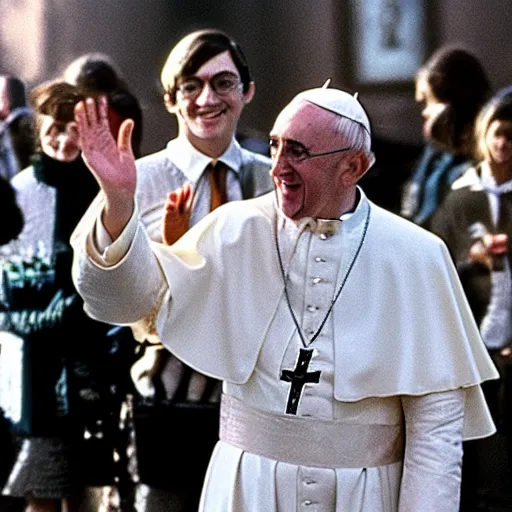 Prompt: 1 9 7 0 s photo of harry potter as the pope