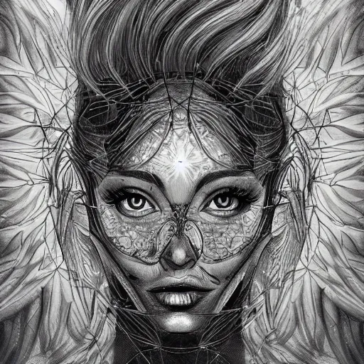 Prompt: a sketch drawing, ultra detailed, astral travel, magic, beautiful woman, surreal city, trending on artstation