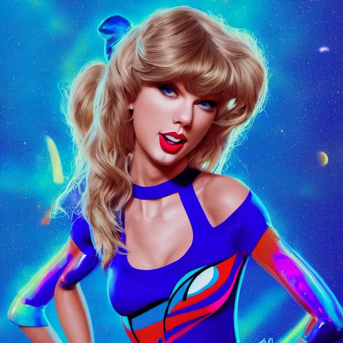 Prompt: portrait of Taylor Swift as Lola Bunny in Space Jam. HD, 4K. intricate abstract. intricate artwork. by Tooth Wu, wlop, beeple, dan mumford. octane render, trending on artstation, greg rutkowski very coherent symmetrical artwork. cinematic, hyper realism, high detail, octane render, 8k, iridescent accents