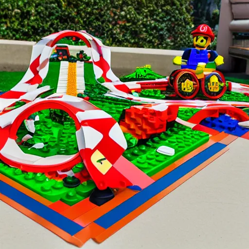 Image similar to lego mario kart track