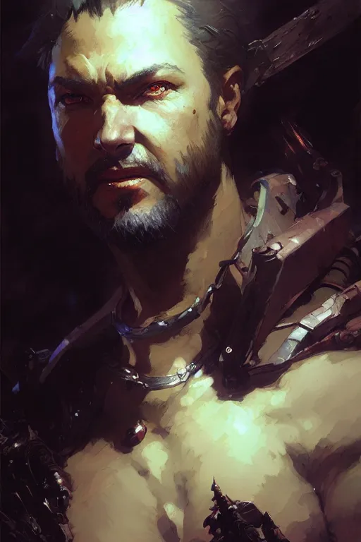 Image similar to moonmoon _ ow portrait dnd, painting by gaston bussiere, craig mullins, greg rutkowski, yoji shinkawa