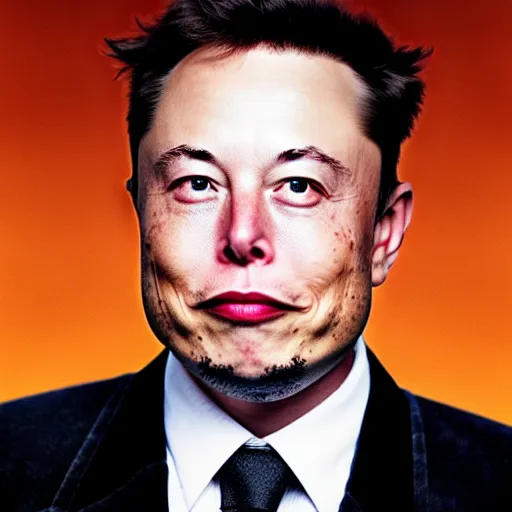 Prompt: Elon Musk, he has a beetroot head, super realistic photo