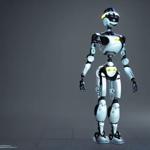 Image similar to a robot that is standing in the dark, a computer rendering by senior environment artist, featured on polycount, afrofuturism, hard surface modeling, xbox 360 graphics, prerendered graphics